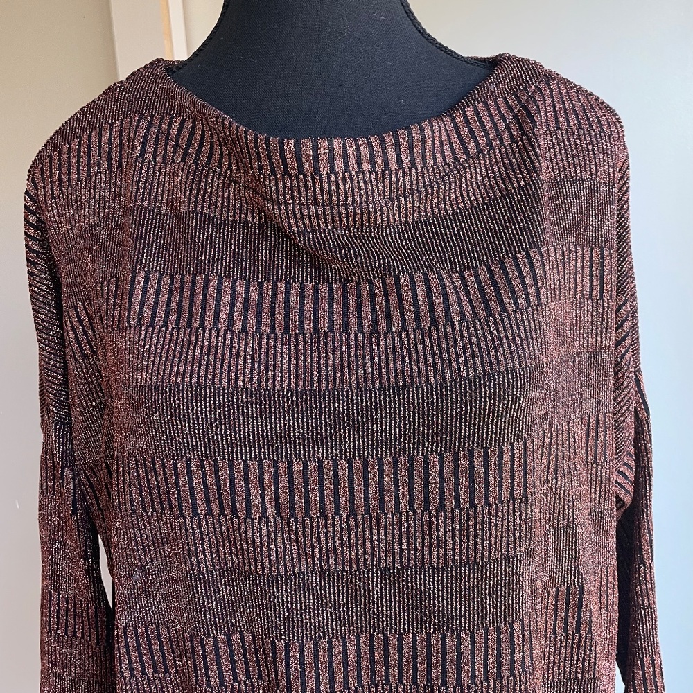 Metallic Copper 3/4 Sleve Dressy Top